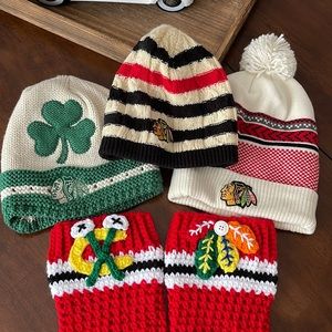 Blackhawks hats and boot toppers
